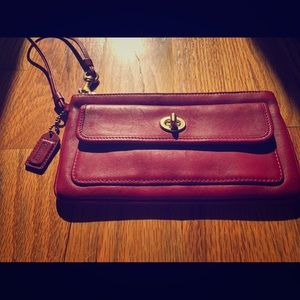 Red Coach Wristlet